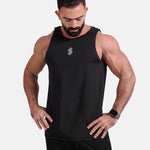 Man wearing black sports & gym tank top by KAF