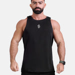 Man wearing black sports & gym tank top by KAF