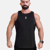 Man wearing black sports & gym tank top by KAF
