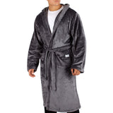 Unisex Fleece Winter Robe Men- Dark Gray