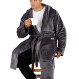 Unisex Fleece Winter Robe Men- Dark Gray