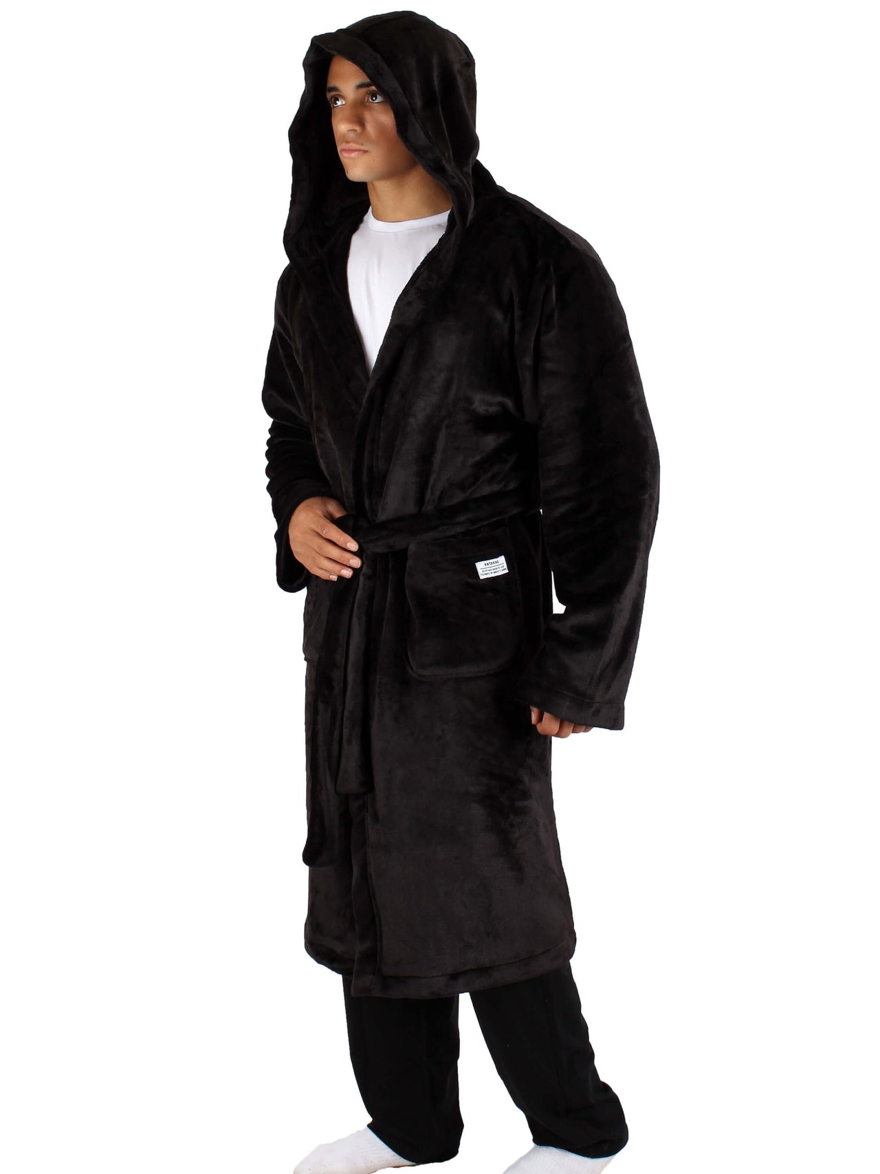 Unisex Fleece Winter Robe - Black