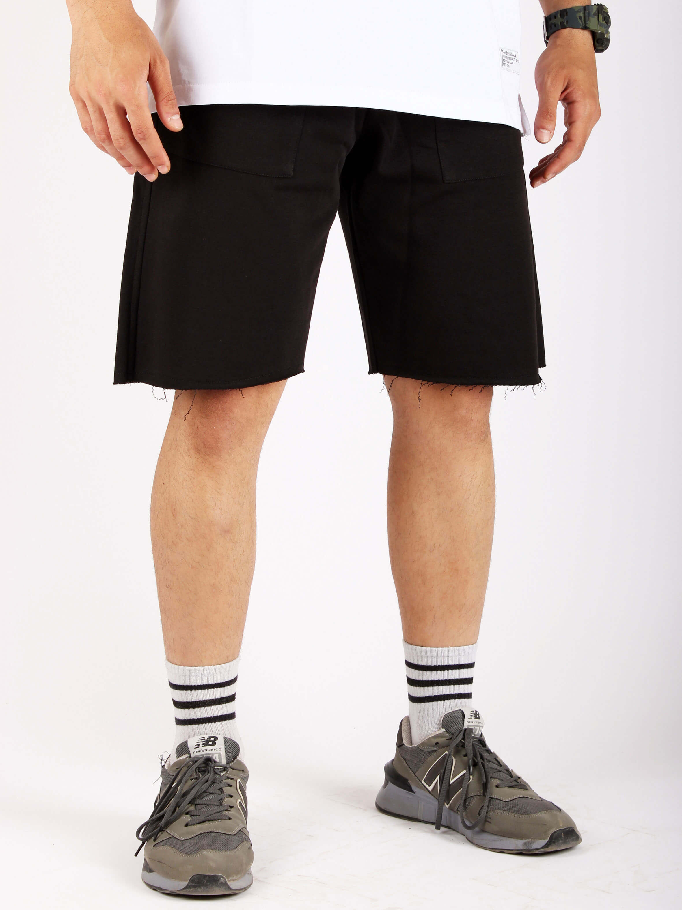 Raw edged clearance sweat shorts