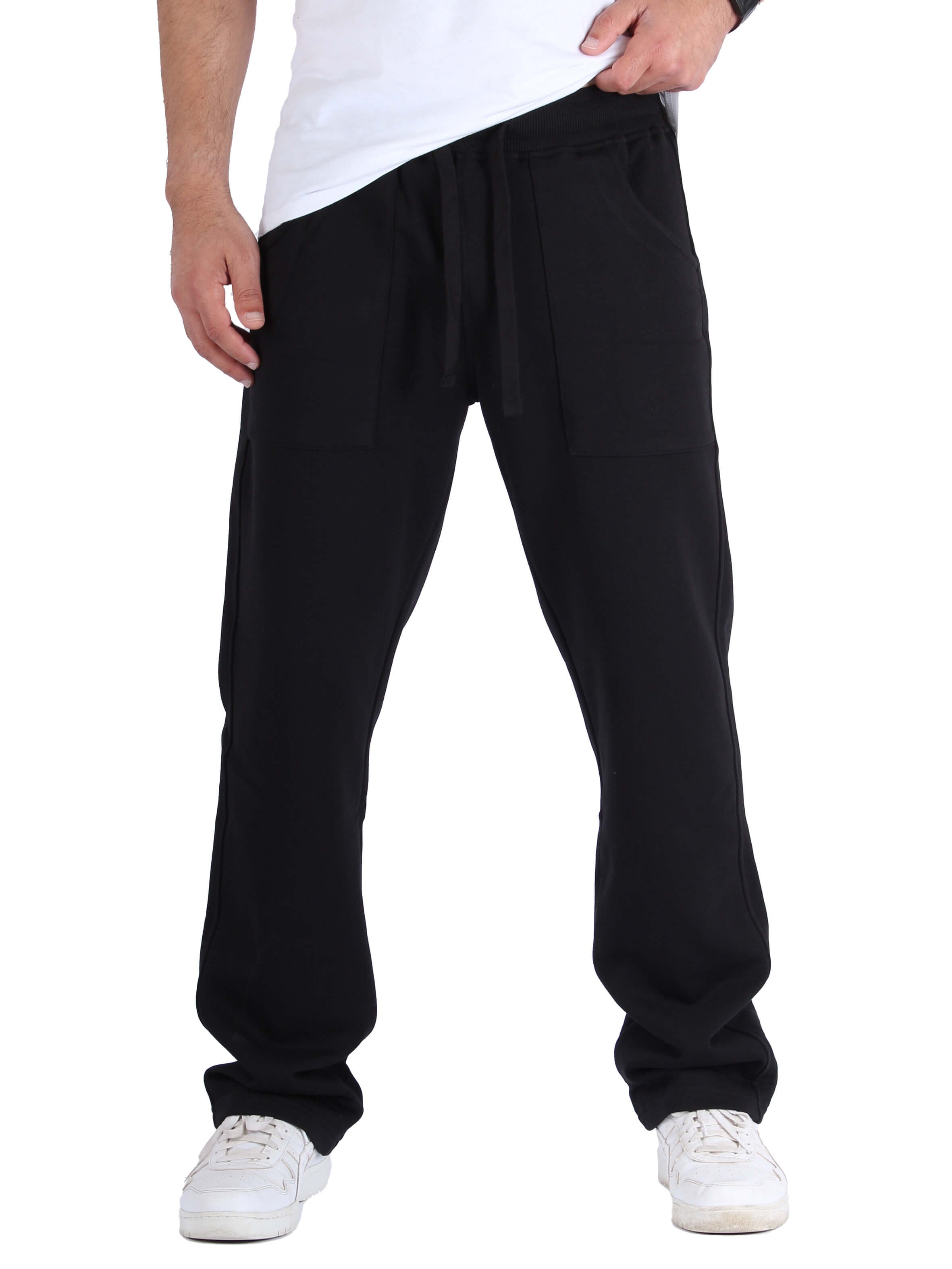 Straight fit cotton sweatpants