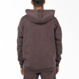 Unisex Acid Washed Oversized Hoodie - Brownish