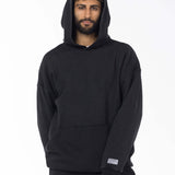 Unisex Acid Washed Oversized Hoodie - Black