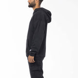 Unisex Acid Washed Oversized Hoodie - Black