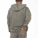 Unisex Acid Washed Oversized Hoodie - Olive