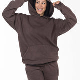 Unisex Acid Washed Oversized Hoodie - Brownish