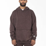 Unisex Acid Washed Oversized Hoodie - Brownish