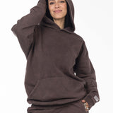 Unisex Acid Washed Oversized Hoodie - Brownish
