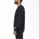 Unisex Acid Washed Crew-Neck Sweatshirt - Black