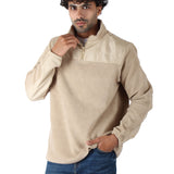 Polar Fleece Sweater Quarter Zip - Men - Beige