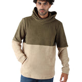 Polar Fleece Hoodie Shaped Hem Tree Top - Men