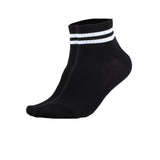 جوارب رياضية قطنية قصيرة مخططة - أبيض