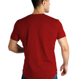 Raw Edged Basic Cotton T-shirt Men - Wine