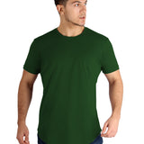 Raw Edged Basic Cotton T-shirt Men - Treetop