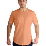 Raw Edged Basic Cotton T-shirt Men - Light Coral