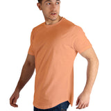 Raw Edged Basic Cotton T-shirt Men - Light Coral