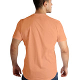 Raw Edged Basic Cotton T-shirt Men - Light Coral