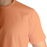 Raw Edged Basic Cotton T-shirt Men - Light Coral