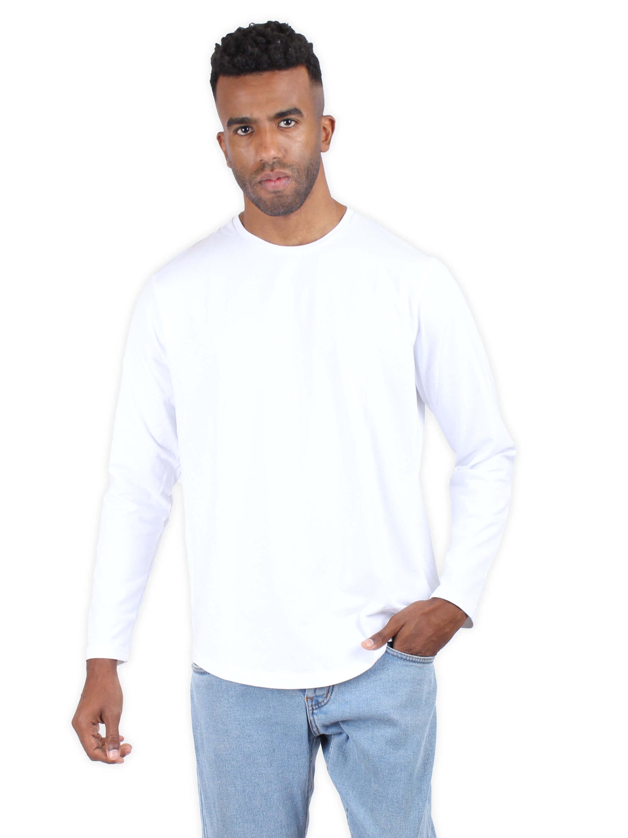 Long Sleeve Premium Cotton T-Shirt - White