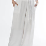 WEB1 Women Wide Leg Pants - White