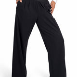 Women Straight-Leg Nylon Sports Lifestyle Black Pants by KAF Egypt