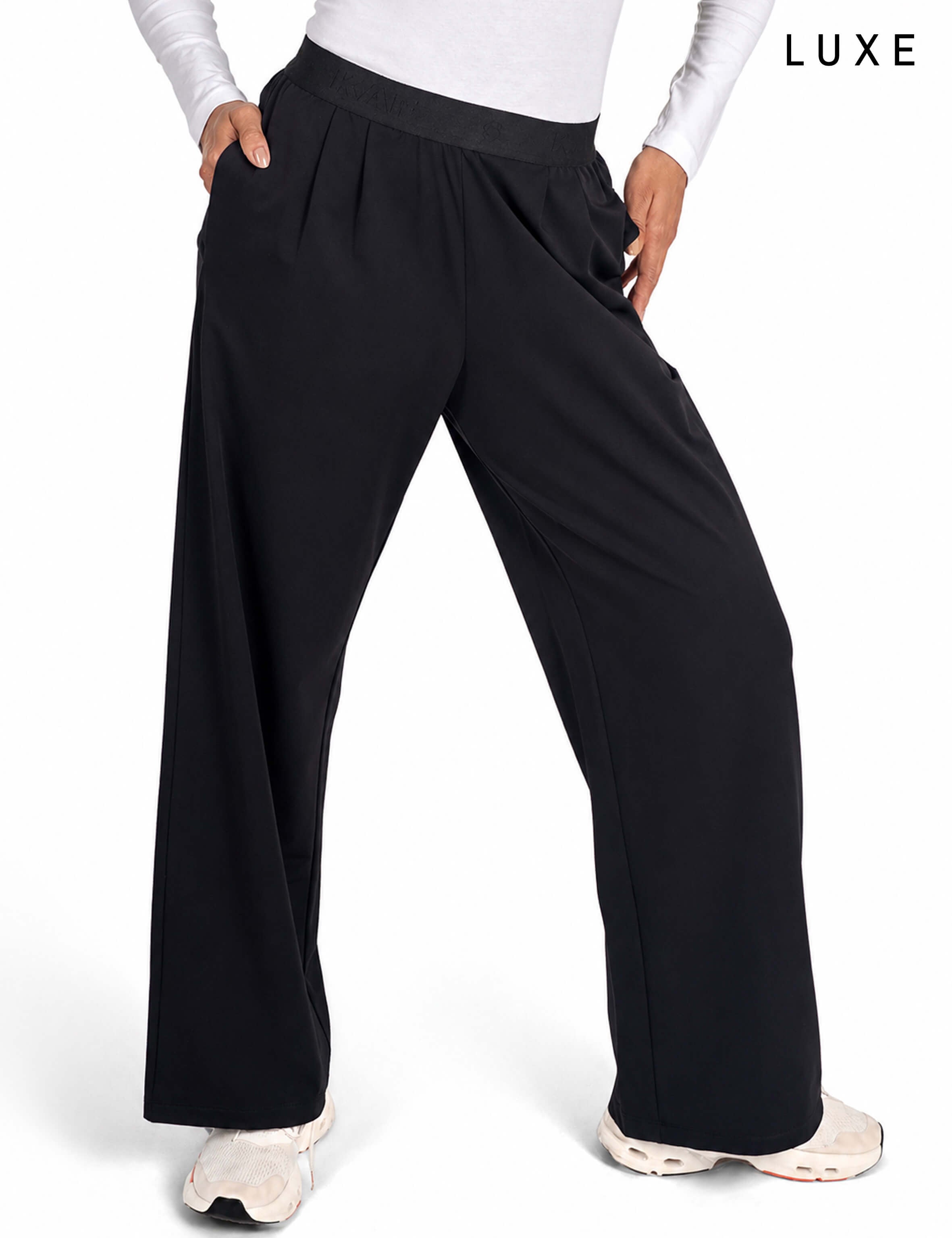 Women Straight-Leg Nylon Sports Lifestyle Black Pants by KAF Egypt