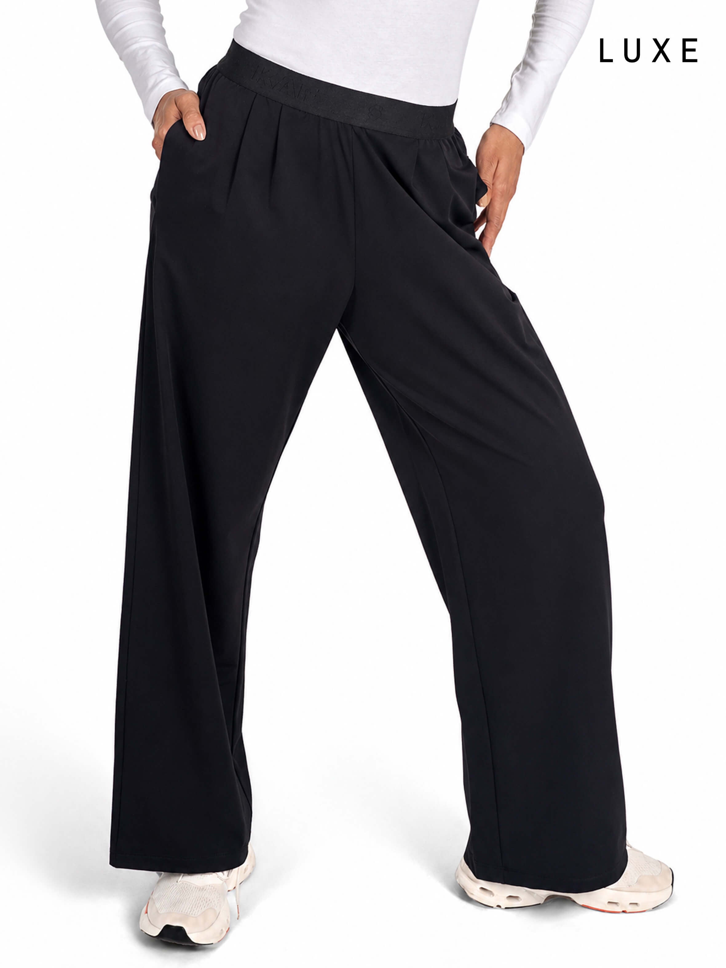 Women Straight-Leg Nylon Sports Lifestyle Black Pants by KAF Egypt