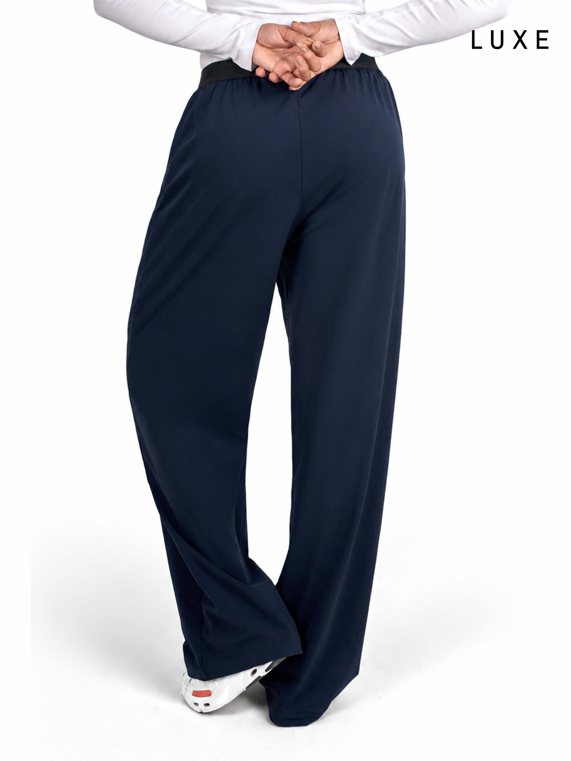 Women Straight-Leg Nylon Sports Lifestyle Navy Blue Pants by KAF Egypt