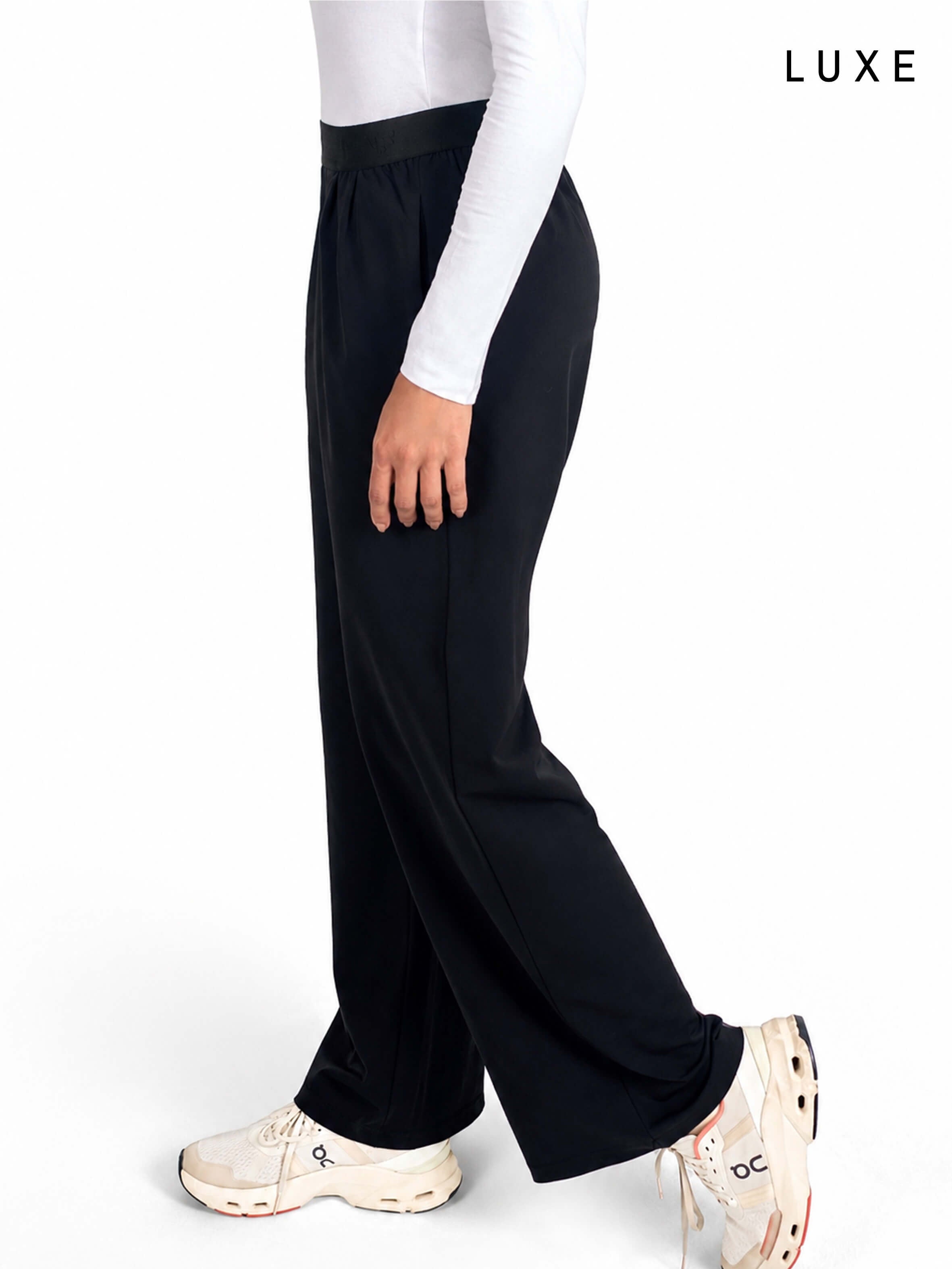 Women Straight-Leg Nylon Sports Lifestyle Black Pants by KAF Egypt