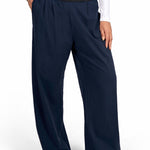 Women Straight-Leg Nylon Sports Lifestyle Navy Blue Pants by KAF Egypt