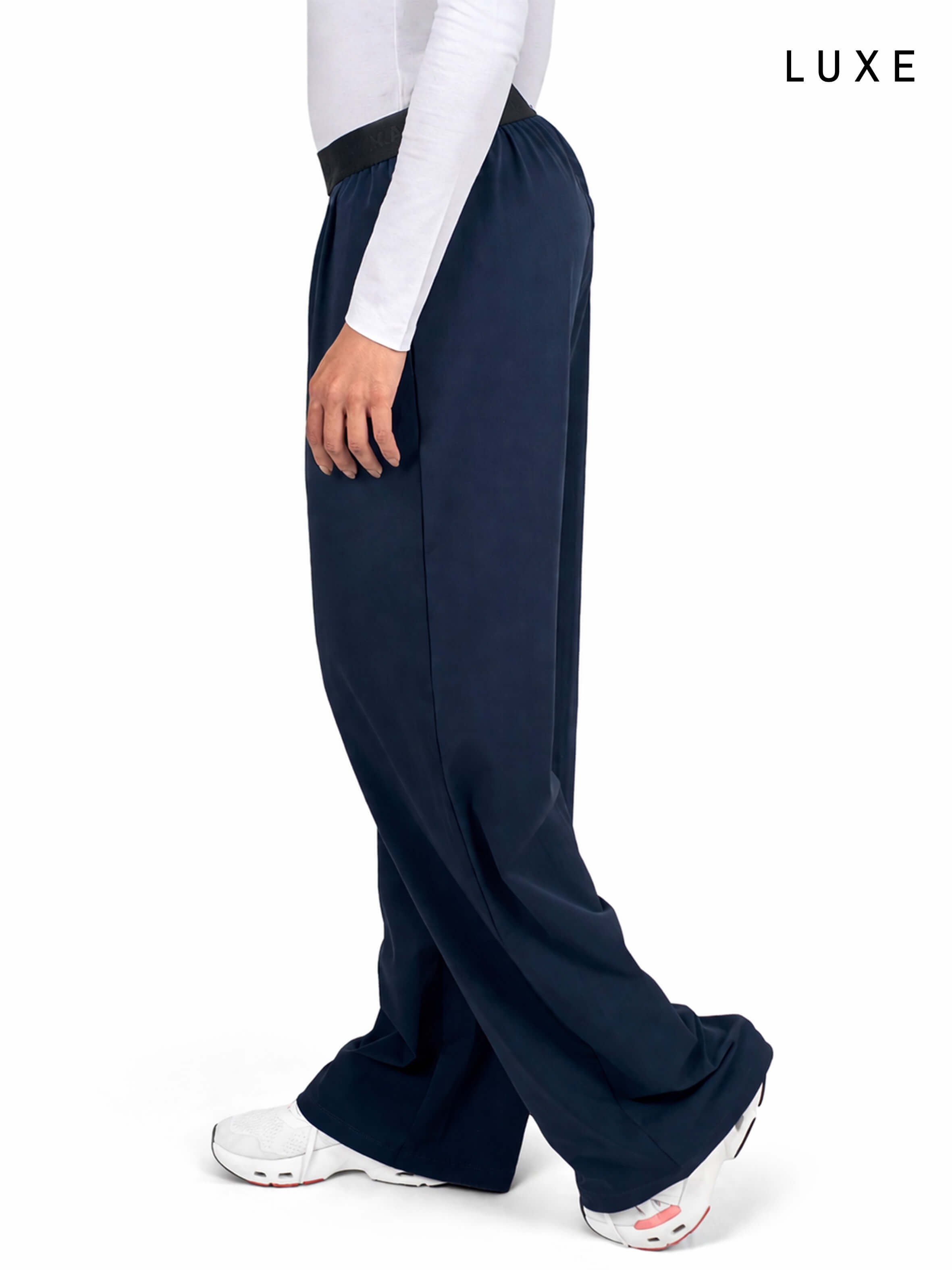 Women Straight-Leg Nylon Sports Lifestyle Navy Blue Pants by KAF Egypt