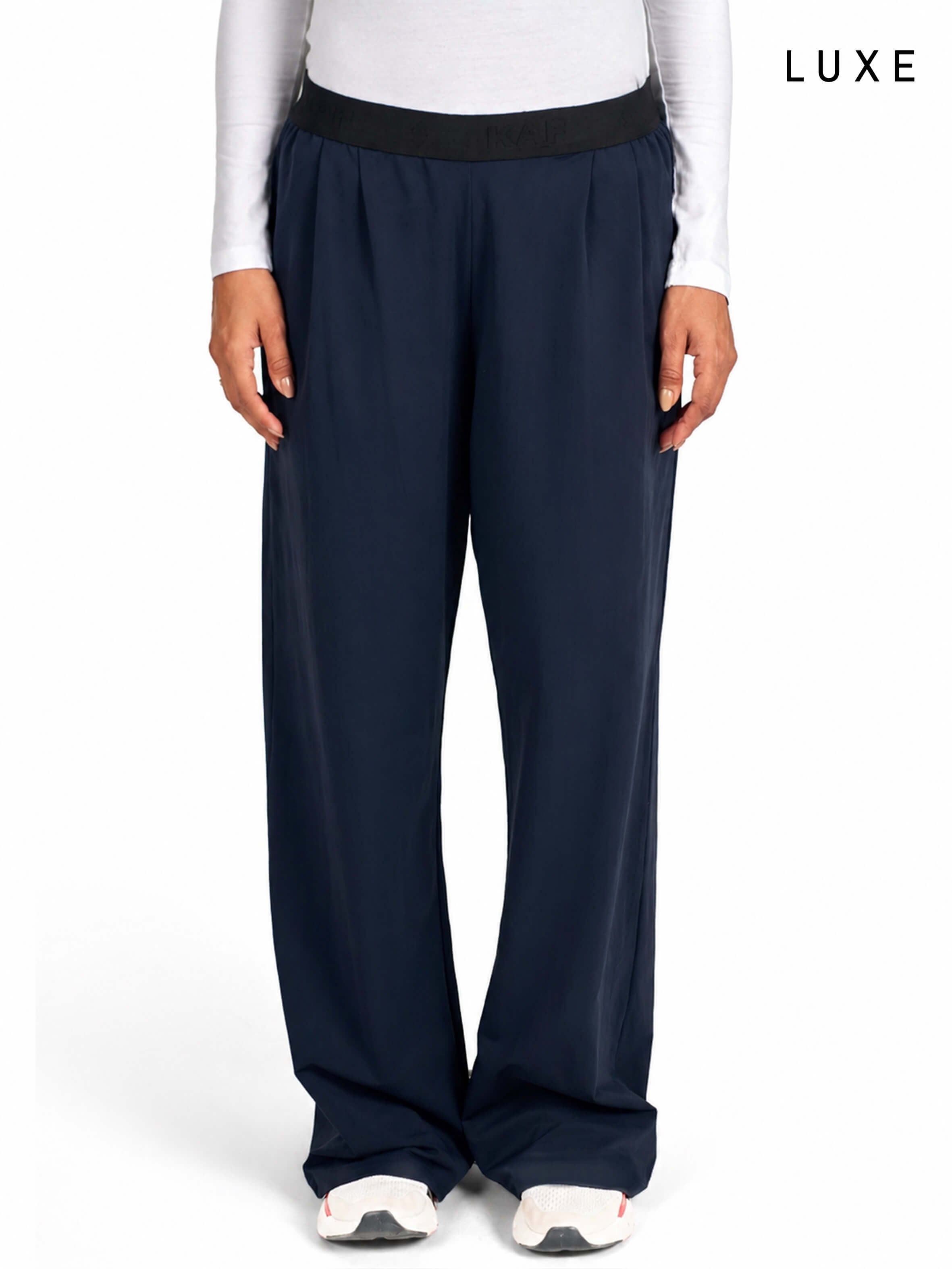 Women Straight-Leg Nylon Sports Lifestyle Navy Blue Pants by KAF Egypt
