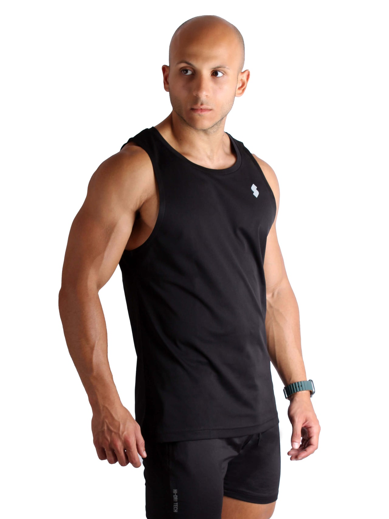 C01 Basic Hi-Dri Sports Tank Top - Black