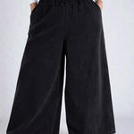 Women Super Wide-Leg Denim Pants - Black