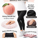 Promotional image of Muroona leggings with buttery-soft fabric properties highlighted.