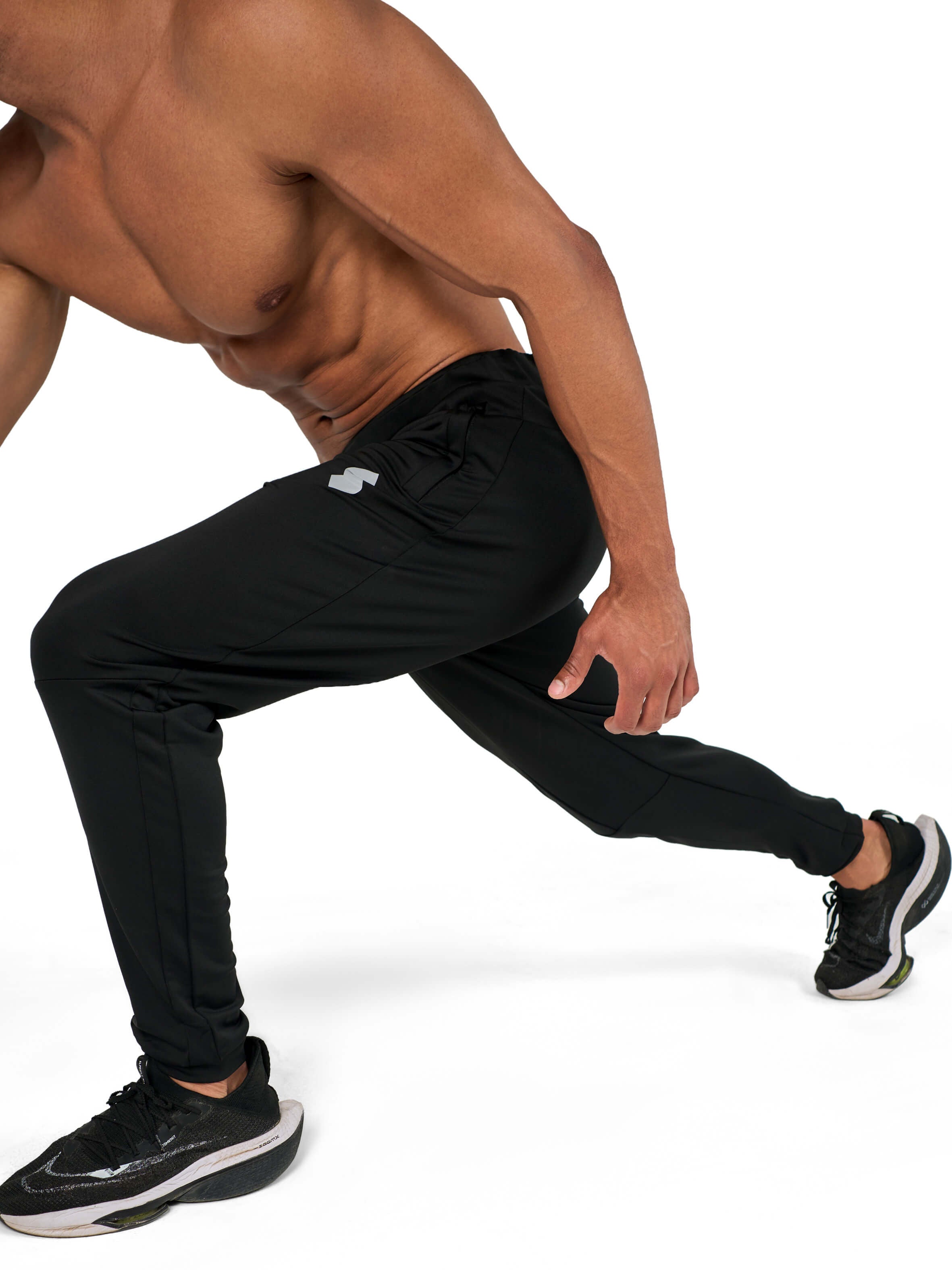 Black Gym Sweat-wicking sports joggers for active men by KAF Egypt