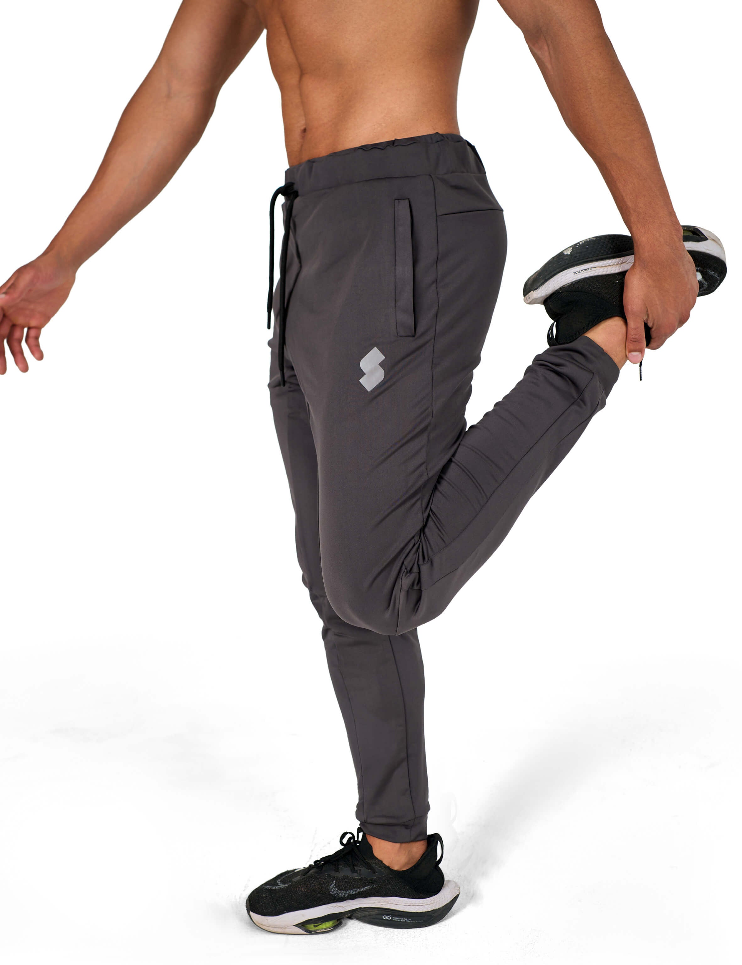 Gray Gym Sweat-wicking sports joggers for active men by KAF Egypt