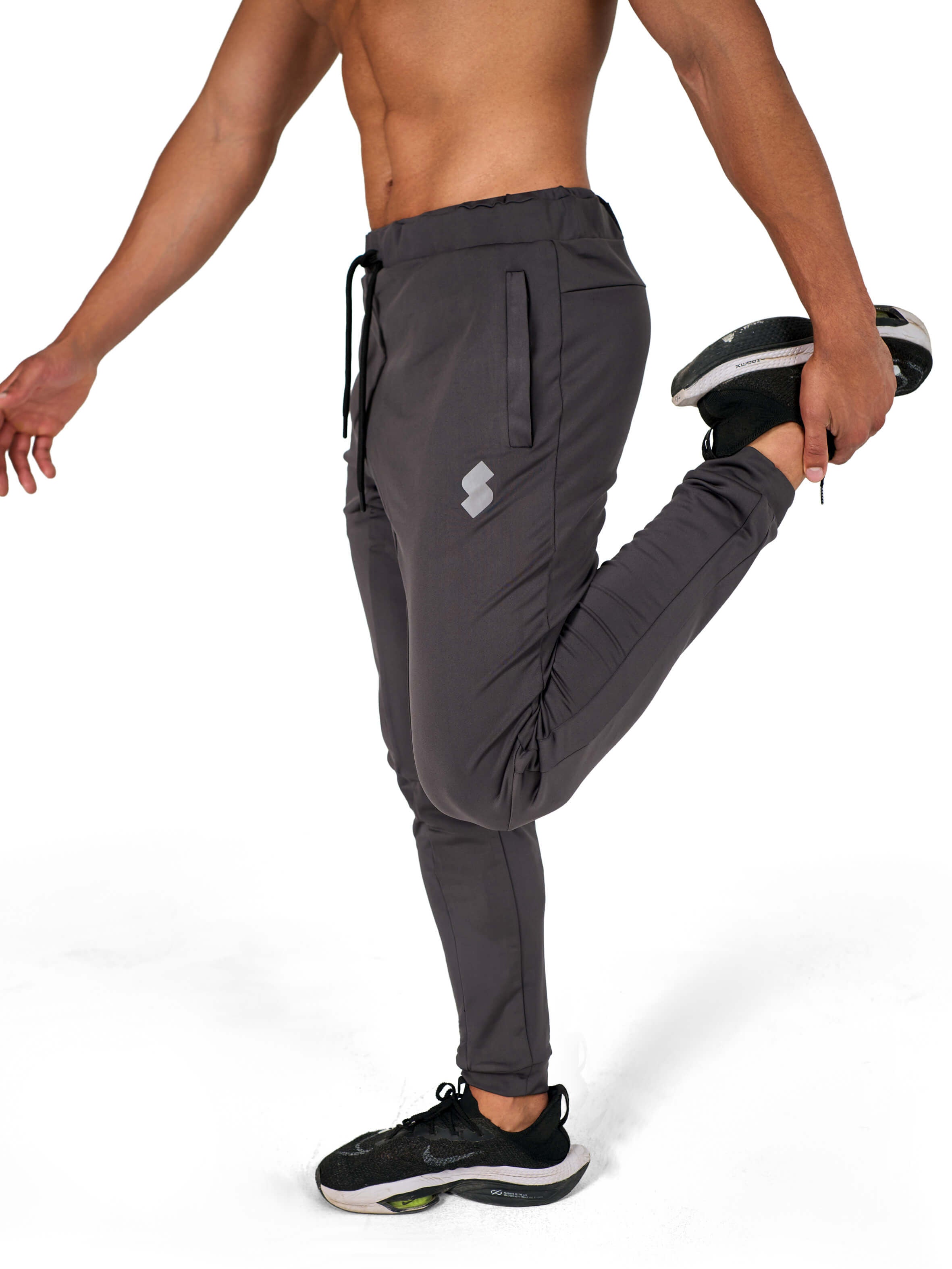 Gray Gym Sweat-wicking sports joggers for active men by KAF Egypt