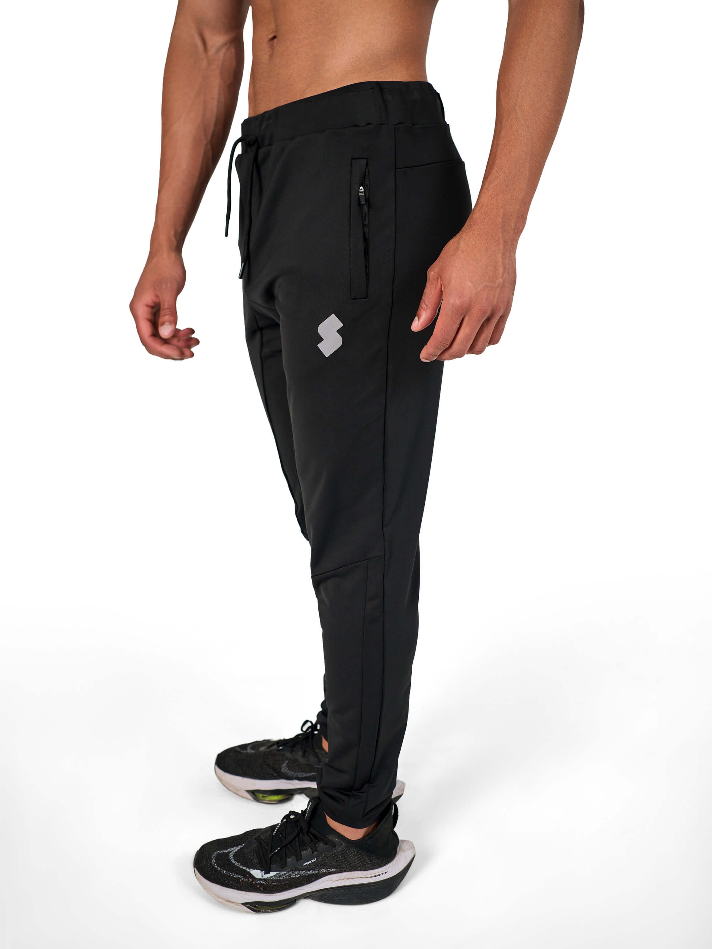 Black Gym Sweat-wicking sports joggers for active men by KAF Egypt