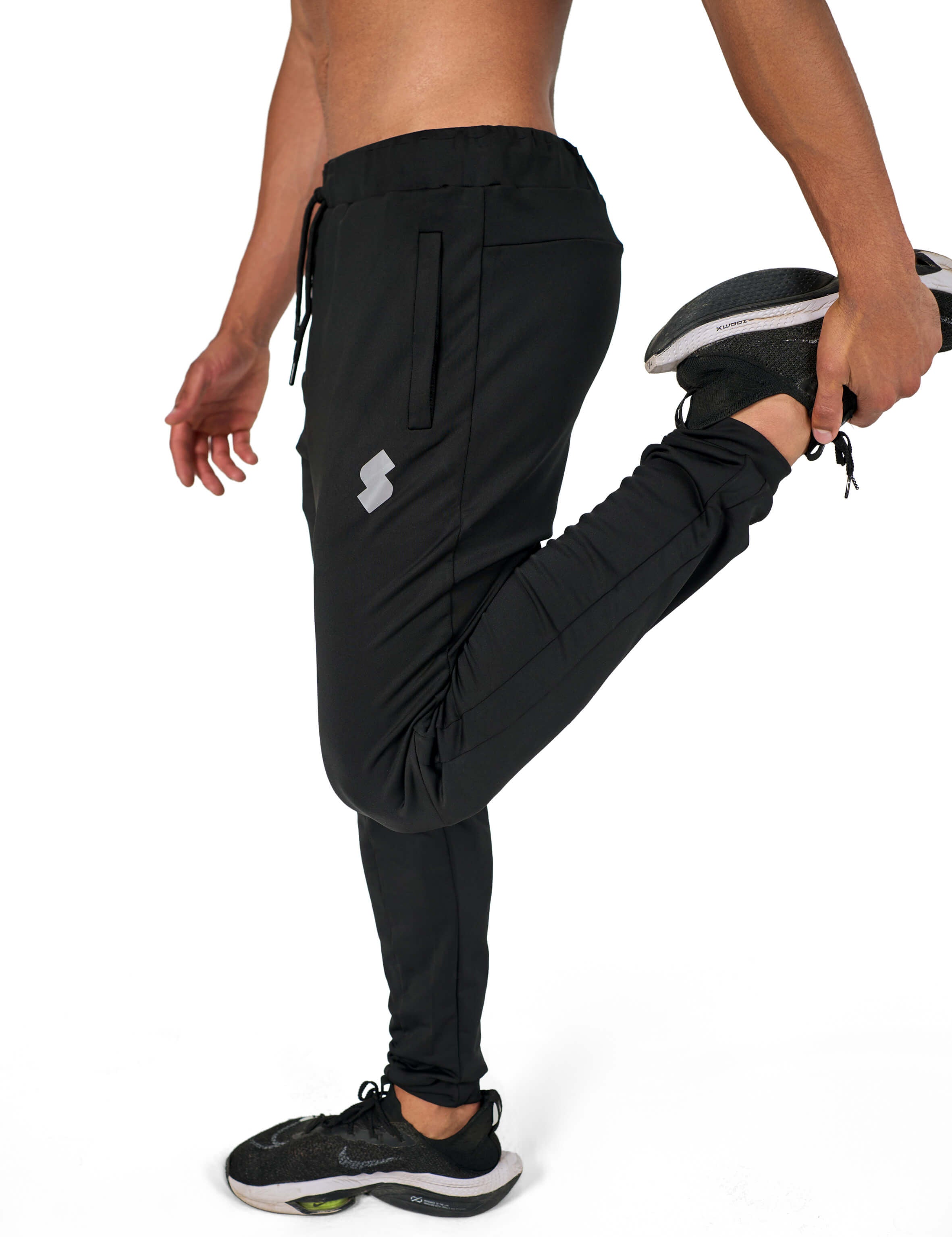 Black Gym Sweat-wicking sports joggers for active men by KAF Egypt