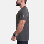 Man wearing dark gray sports - gym - padel t-shirt by KAF Egypt