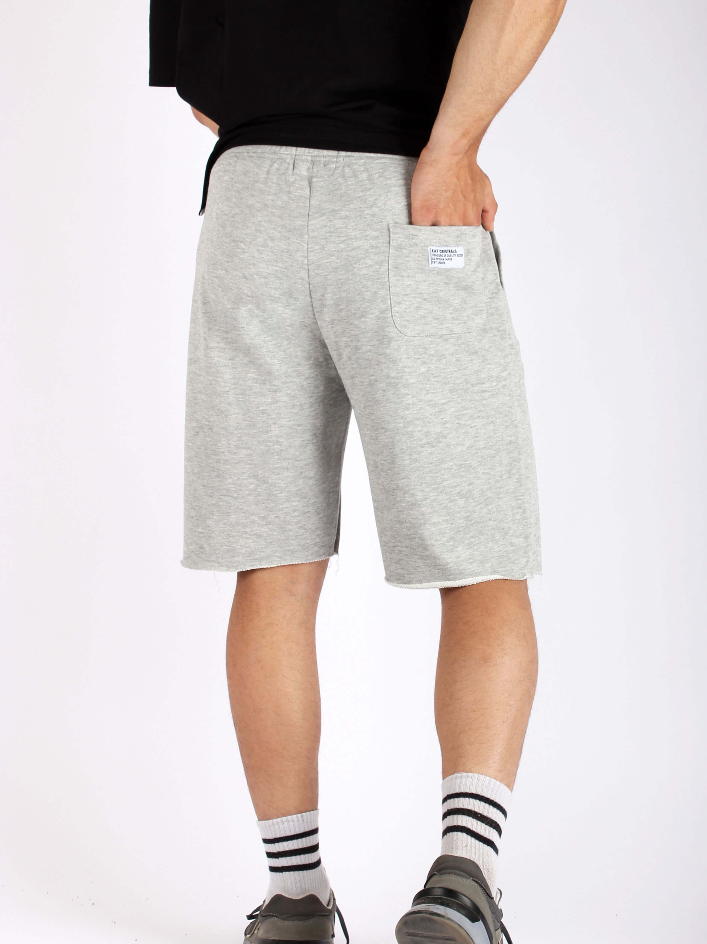 Mens raw edged sales sweat shorts