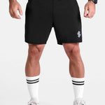 Black 5 inch sports shorts by KAF