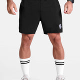 Black 5 inch sports shorts by KAF