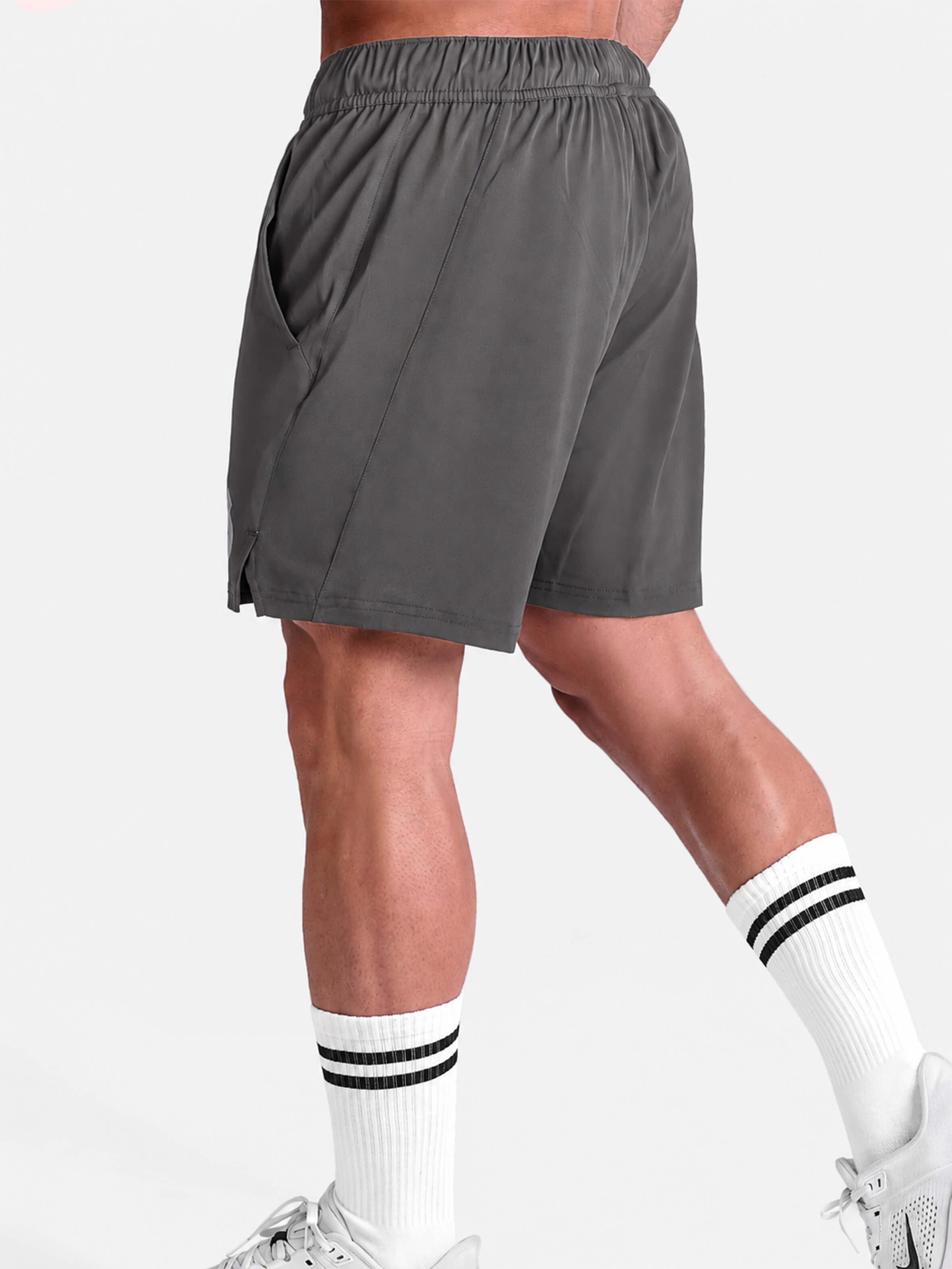 Black 5 inch sports running gym shorts by KAF