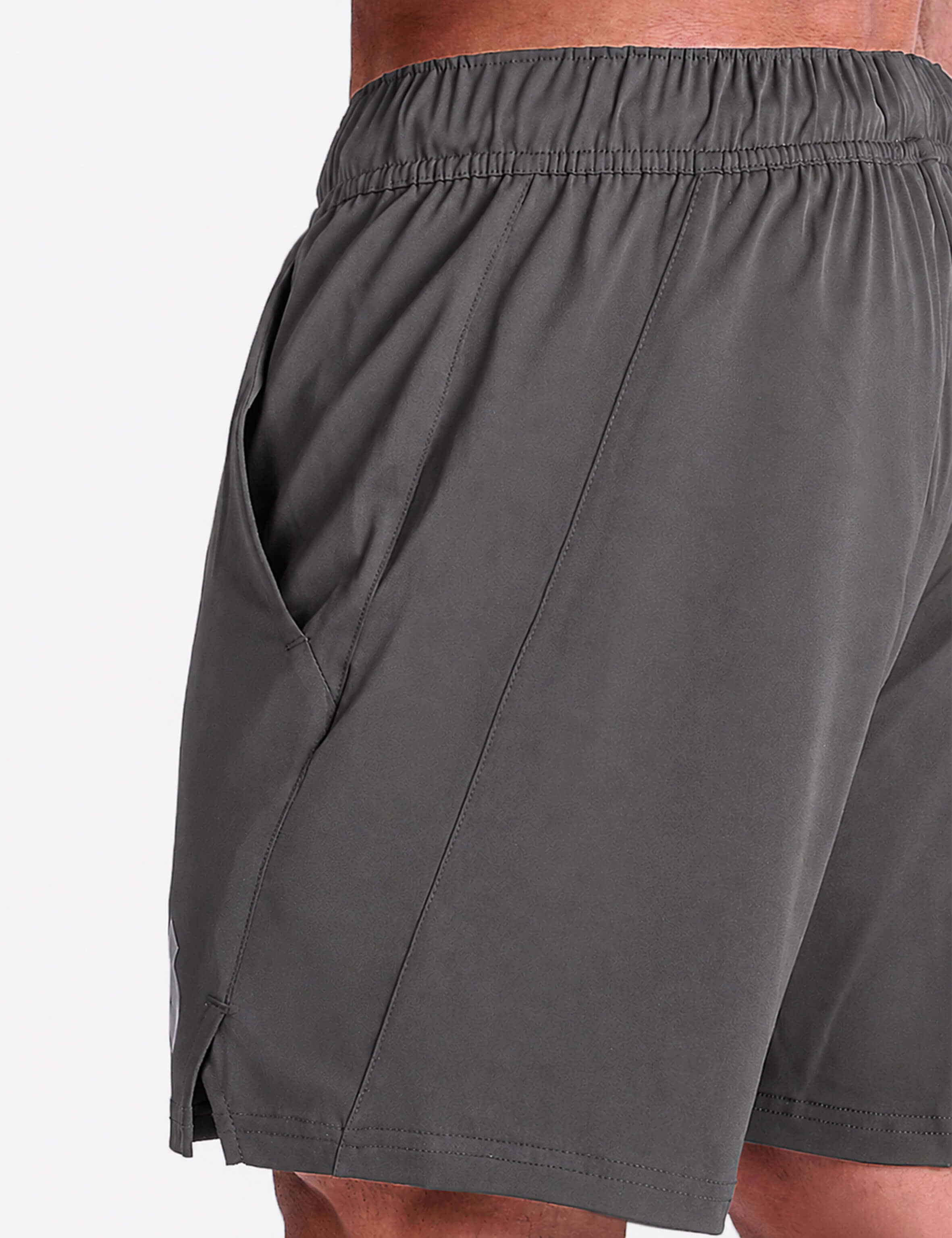 Black 5 inch sports running gym shorts by KAF