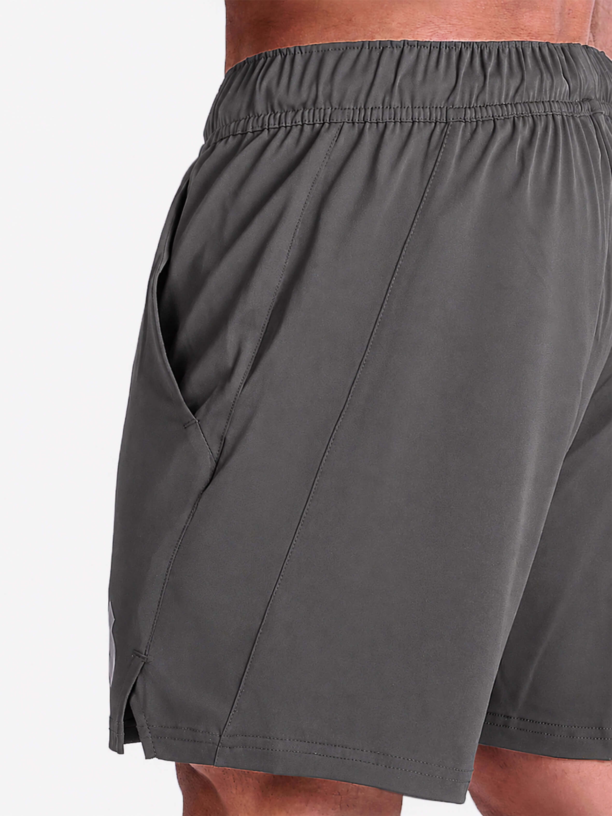 Black 5 inch sports running gym shorts by KAF
